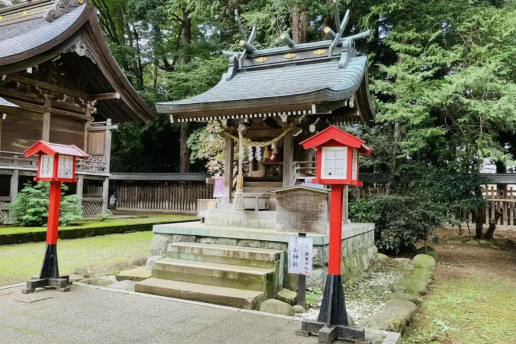 Yama Shrine, an auxiliary shrine within the grounds of Komagata Shrine in Oshu, Iwate